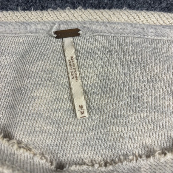 Free People Sweatshirt Women's Medium‎ Ivory Sexy Crop Soft Comfy Pullover - Picture 2 of 7